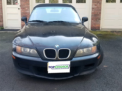 Black BMW after auto glass replacement